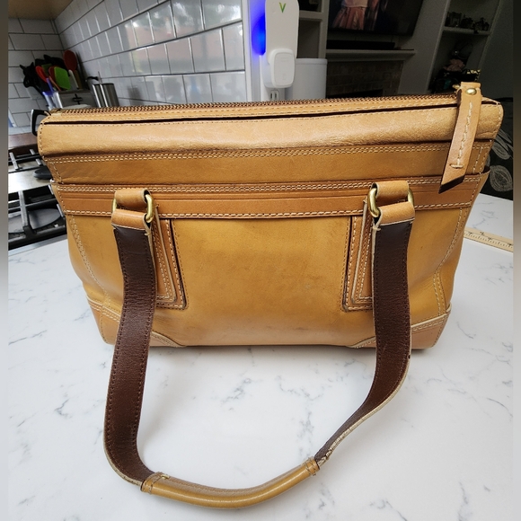 COACH Y2K Hampton Embossed Signature Stripe Leather Satchel 11609 EUC - Picture 7 of 16